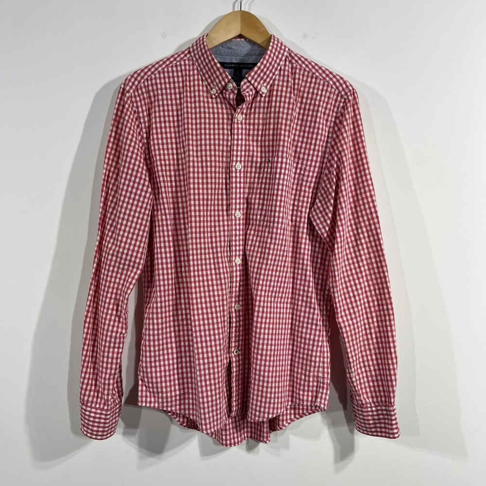 Tommy Hilfiger Preppy Old Money Gingham Button Down Shirt Mens Medium‎